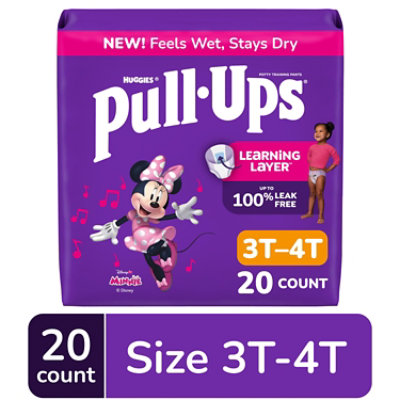 Pull-Ups Potty Training Underwear for Girls Size 3T to 4T - 20 Count