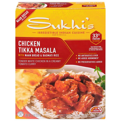 Sukhi's Indian Chicken Tikka Masala Curry with Naan & Basmati Rice Frozen Meal - 11 Oz - Image 2