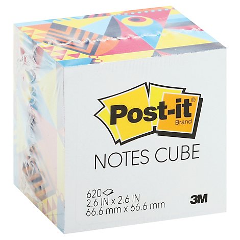 Post-it Notes Cube Optimistic Brights 3 In X 3 In 1 Cube/pack 620 Sheets/cu - EA
