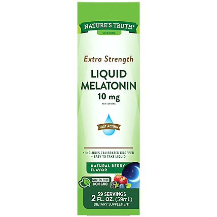 Nature's Truth Extra Strength Liquid Melatonin 10 mg - 2 Fl. Oz. - Image 1