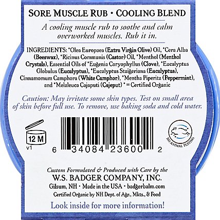 Badger Cooling Blend Sore Muscle Rub - 2 Oz - Image 3