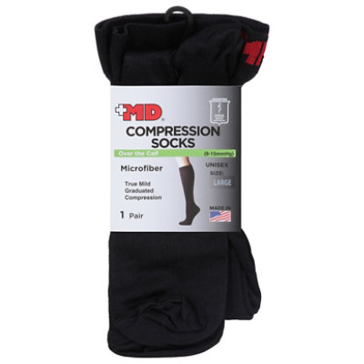 Md Micro-fiber Compression Socks-large-b - EA - Shaw's