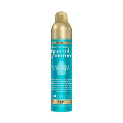 OGX Revitalize Plus Argan Oil Extra Strength Multi-Benefit Heat Protection Hairspray - 8 Fl. Oz. - Image 1