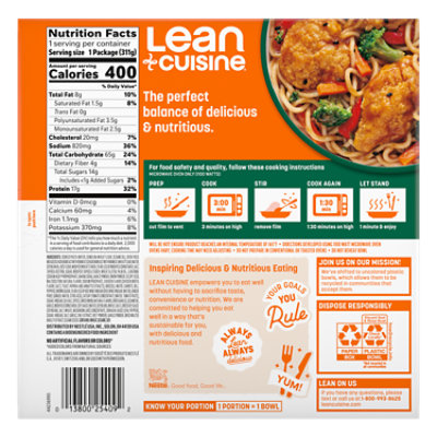 Lean Cuisine Savory Sesame Chicken and Vegetables Bowl Frozen Entree Box - 11 Oz - Image 3