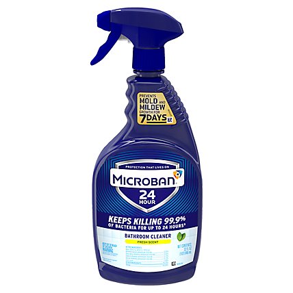 Microban 24 Hour Fresh Scent Bathroom Cleaner And Sanitizing Spray - 32 Fl. Oz. - Image 2