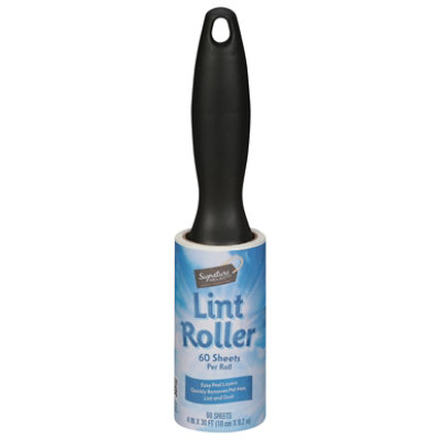 Home Basics 60 Sheet Lint Roller with 2 Refillable Rolls, Black, IRONING
