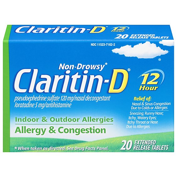 Claritin D 12 Hour Allergy And Congestion Tablets - 20 CT
