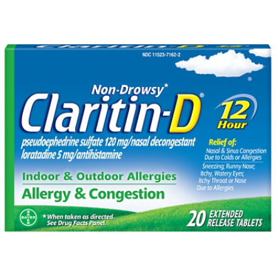 Claritin D 12 Hour Allergy And Congestion Tablets - 20 CT