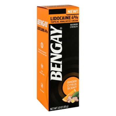  Bengay Ginger Citrus Lidocaine 4% Cream - 3 OZ 