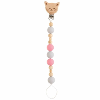 Mud Pie Cat Wooden Pacy Clip - EA - Image 1