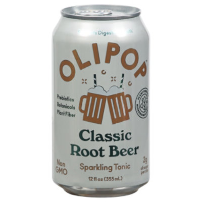 OLIPOP Classic Root Beer Prebiotic Soda Can - 12 Fl. Oz. - Image 1