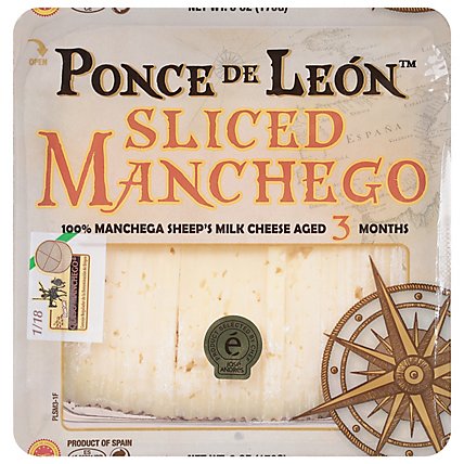 Ponce De Leon Sliced Manchego - 7 OZ - Image 1