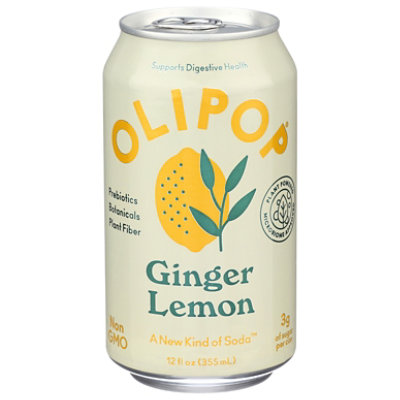 Olipop Sparkling Tonic Ginger Lemon - 12 FZ