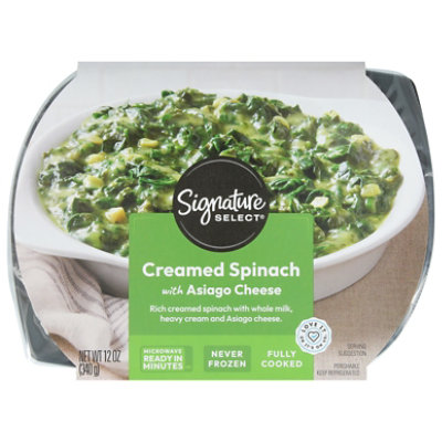 Signature Select Savory Asiago Creamed Spinach Side Dish - 12 Oz