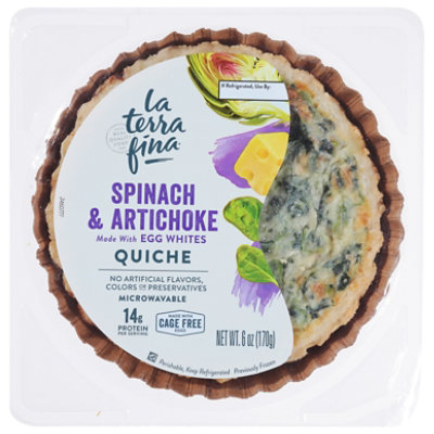 La Terra Fina Spinach And Artichoke Quiche  - 6 Oz - Image 1
