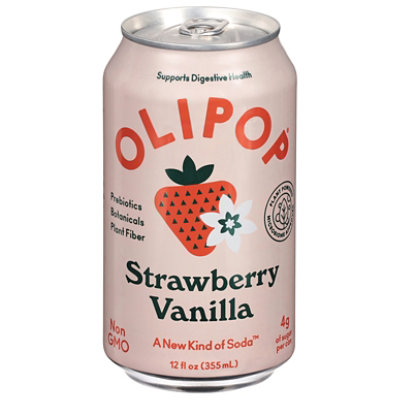OLIPOP Strawberry Vanilla Prebiotic Soda Can - 12 Fl. Oz. - Image 1