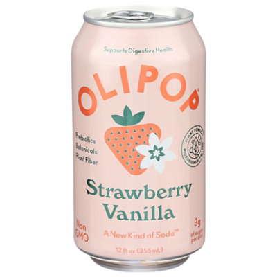 Olipop Strawberry Vanilla Sparkling Tonic - 12 Fl. Oz. - Image 1