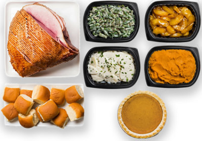 Ham Holiday Dinner with Sides, Rolls, Pie Ready to Heat - Each - Image 1