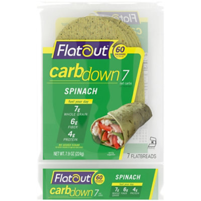 Flatout Carb Down Spinach Flatbread - 7.9 OZ