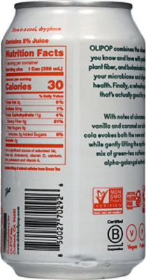 OLIPOP Vintage Cola Prebiotic Soda Can - 12 Fl. Oz. - Image 5