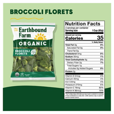 Earthbound Farm Organic Broccoli Florets Bag - 9 Oz - Image 3