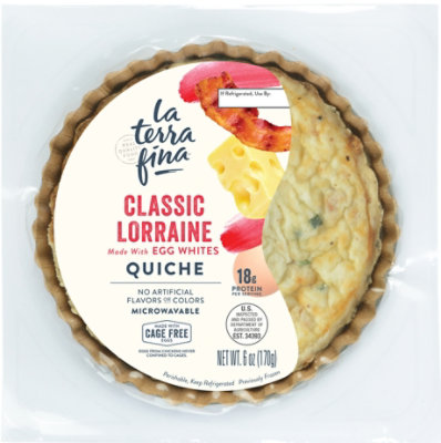 La Terra Fina Classic Quiche Lorraine, Packaged Dish, 23 oz 