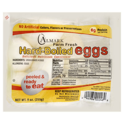 Almark Foods Peeled & Ready To Eat Hard Boiled Eggs - 9 Oz - Image 1