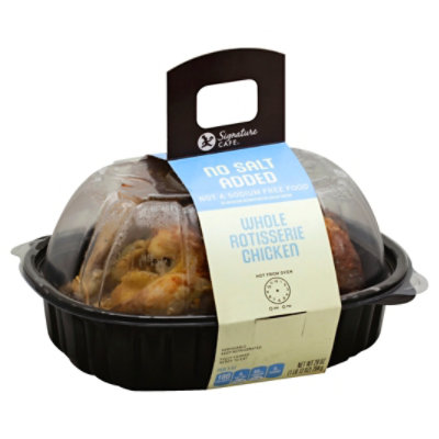 Signature Cafe Rotisserie Chicken No Salt Added Hot  - Each (Available After 10 AM)