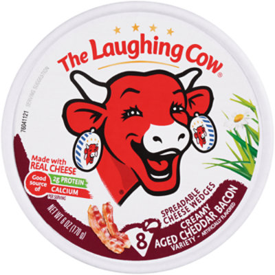 The Laughing Cow Creamy Aged Cheddar Bacon Cheese Spread - 6 Oz