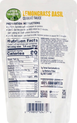 Open Nature Sauce Cooking Lemongrass Basil - 7 OZ - Image 7