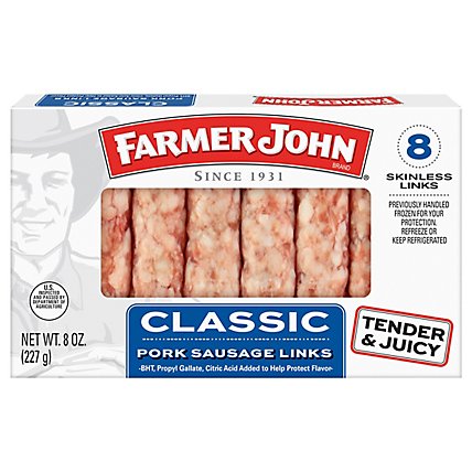Farmer John Classic Pork Sausage Links - 8 Oz - Image 1
