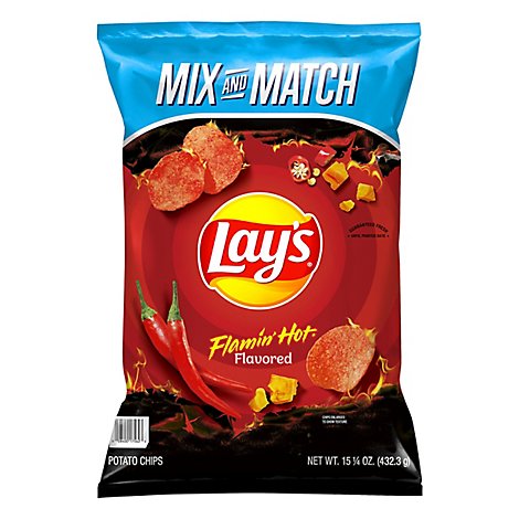 Lays Flamin Hot Flavor Potato Chips - 15.25 OZ