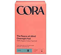 Cora Organic Overnight Pads - 14 CT