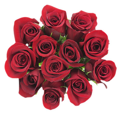 Red Dozen Rose Bunches - EA - Image 1