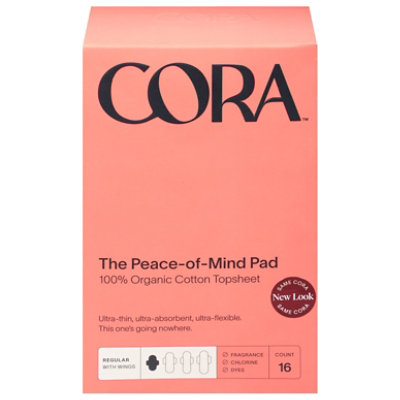 Cora Organic Pads Regular - 16 CT