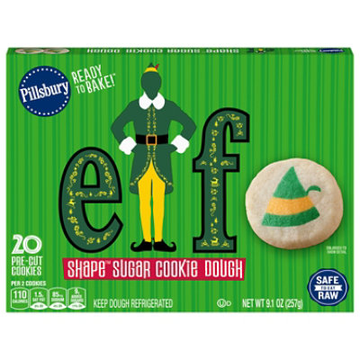 Pillsbury Ready To Bake Elf Shape Sugar Cookie Dough - 9.1 OZ - Image 1