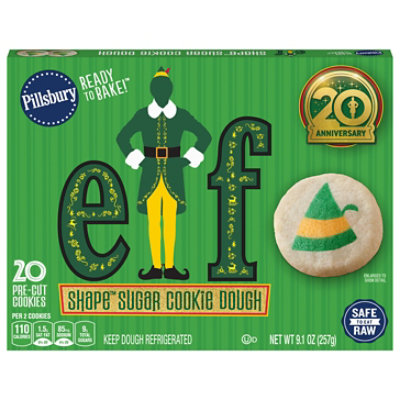 Pillsbury Ready To Bake Elf Shape Sugar Cookie Dough - 9.1 OZ
