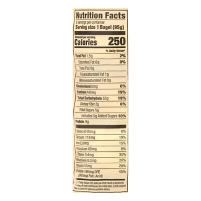 Schmidt Old Tyme Premium Plain Bagels Soft Bread - 6 Count - Image 4