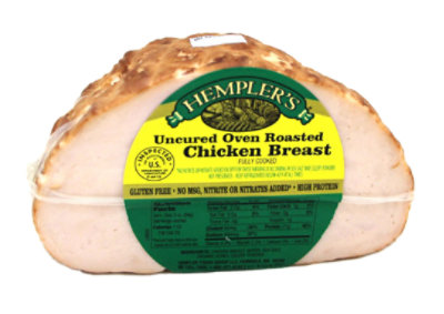 Hemplers Uncured Oven Roasted Chicken Breast Half - 1 Lb