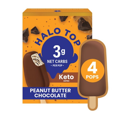 Halo Top Keto Peanut Butter Chocolate Frozen Dessert Pops Summer Sweet Treat - 4 Count - Image 2