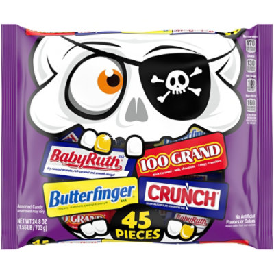 Butterfinger CRUNCH Baby Ruth 100 Grand Fun Size Assorted Candy Bars - 45 - 24.8 Oz - Image 2