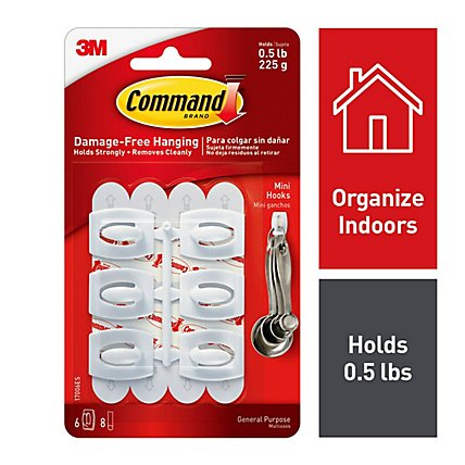 3M Command Mini Hooks - Each - Image 1
