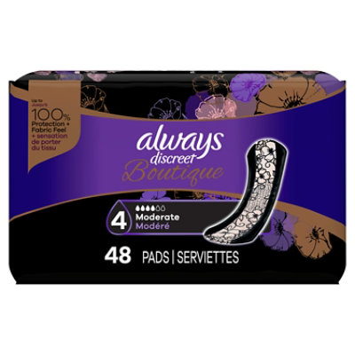 Always Discreet Boutique Moderate Absorbency Regular Length Incontinence Pads - 48 Count - Image 8