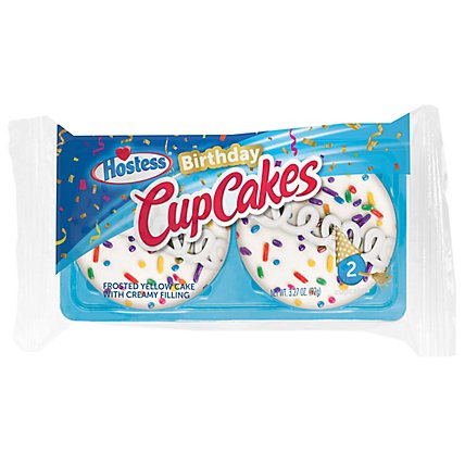 Hostess Birthday Cupcakes Frosted Cupcakes Single Serve 2 Count - 3.27 Oz - Image 1