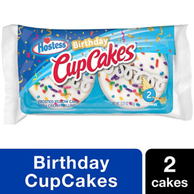 Hostess Birthday Cupcakes Frosted Cupcakes Single Serve 2 Count - 3.27 Oz - Image 1