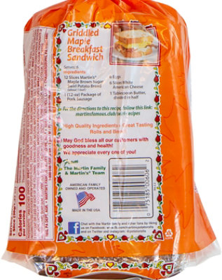 Martins Maple Brown Sugar Swirl Potato Bread - 16 OZ - Image 6