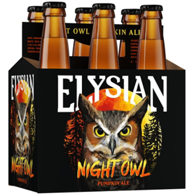 Elysian Night Owl Pumpkin Ale Craft Beer In Bottles - 6-12 Fl. Oz. - Image 1