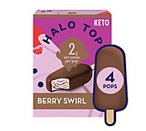 Halo Top Keto Berry Swirl Frozen Dessert Pops Summer Sweet Treats - 4 Count