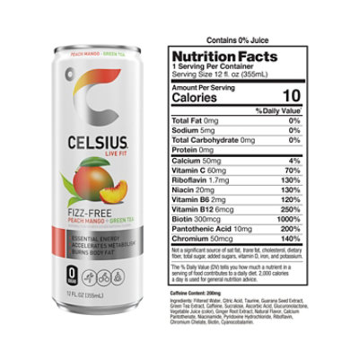 Celsius Green Tea Peach Mango 4pk - 48 FZ - Image 3