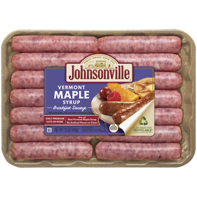 Johnsonville Vermont Maple Syrup Breakfast Pork Sausage Link - 12 OZ ...